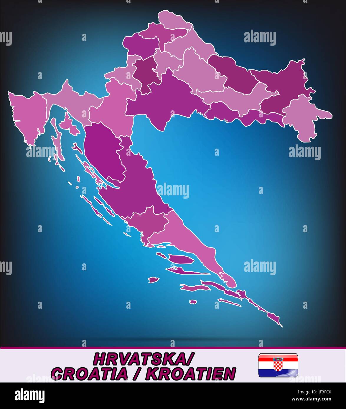 map of croatia Stock Vector