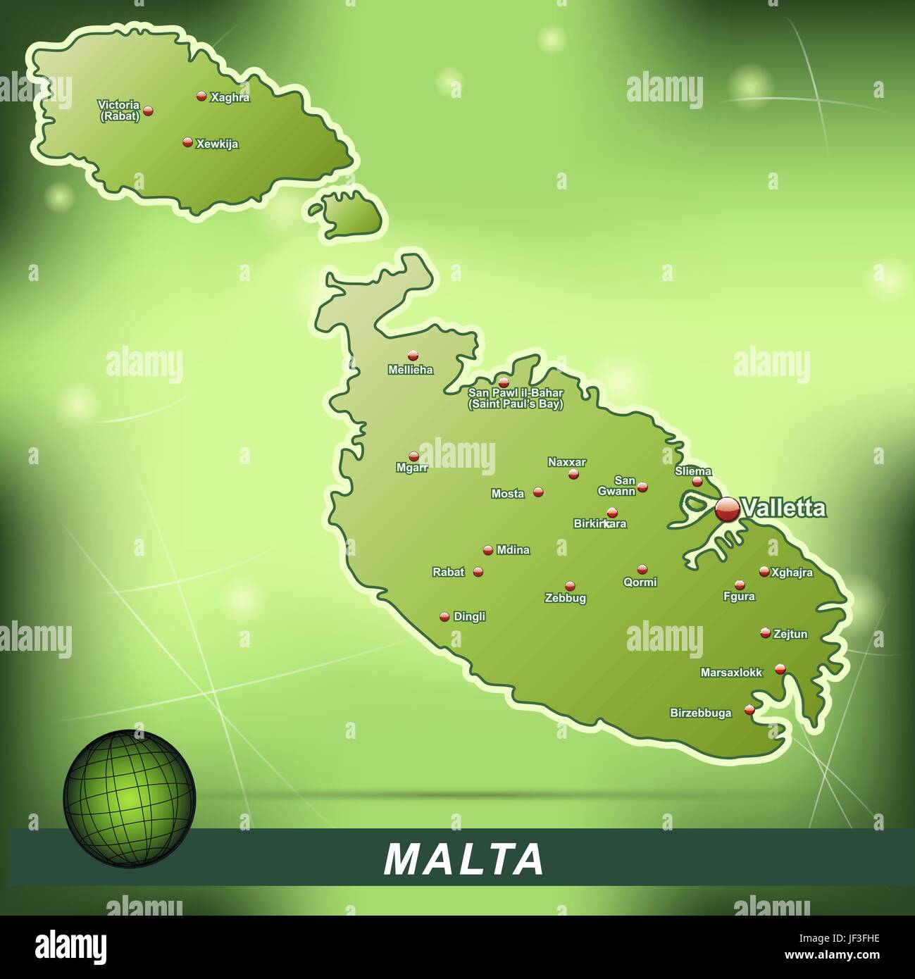 map of malta Stock Vector
