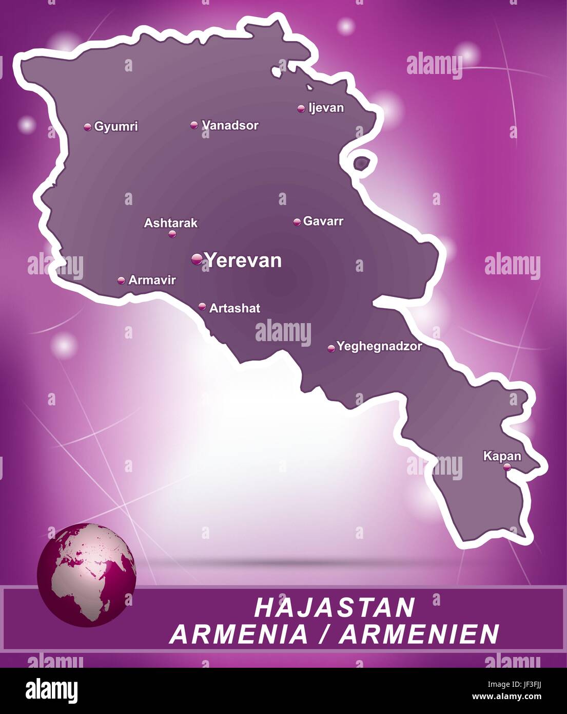 map of armenia Stock Vector