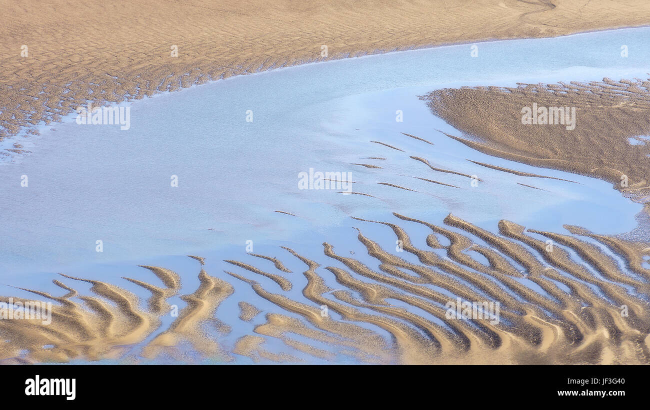estuary with sand and water in Urdaibai Stock Photo