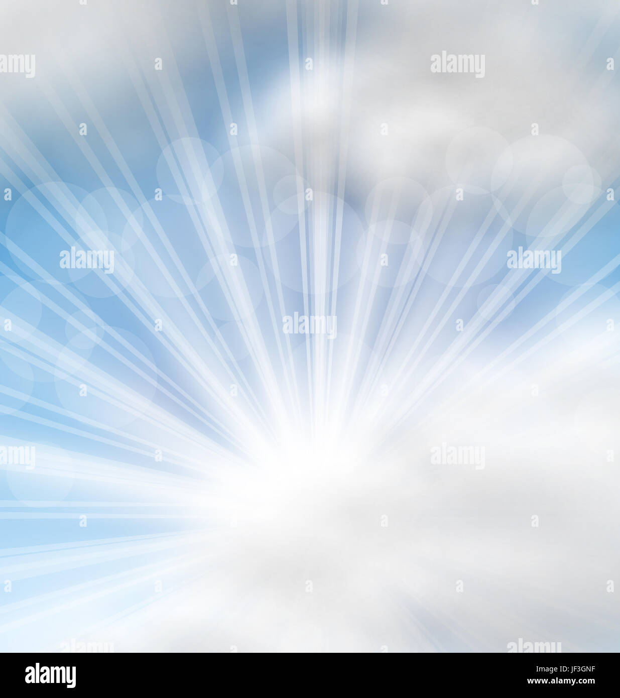 Sky Rays Background Illustration Cloudscape Background with Sun Rays Stock Photo - Alamy