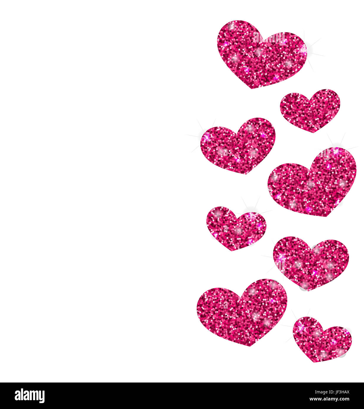 Illustration Background for Valentines Day with Shimmering Hearts, Copy ...