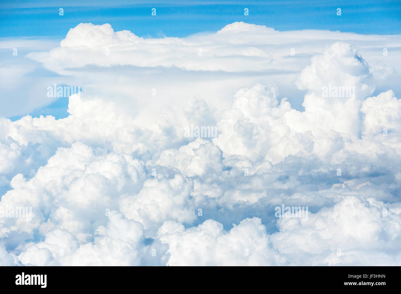 View of cloud formations from aircraft window, Crete (Kriti), Greece Stock Photo