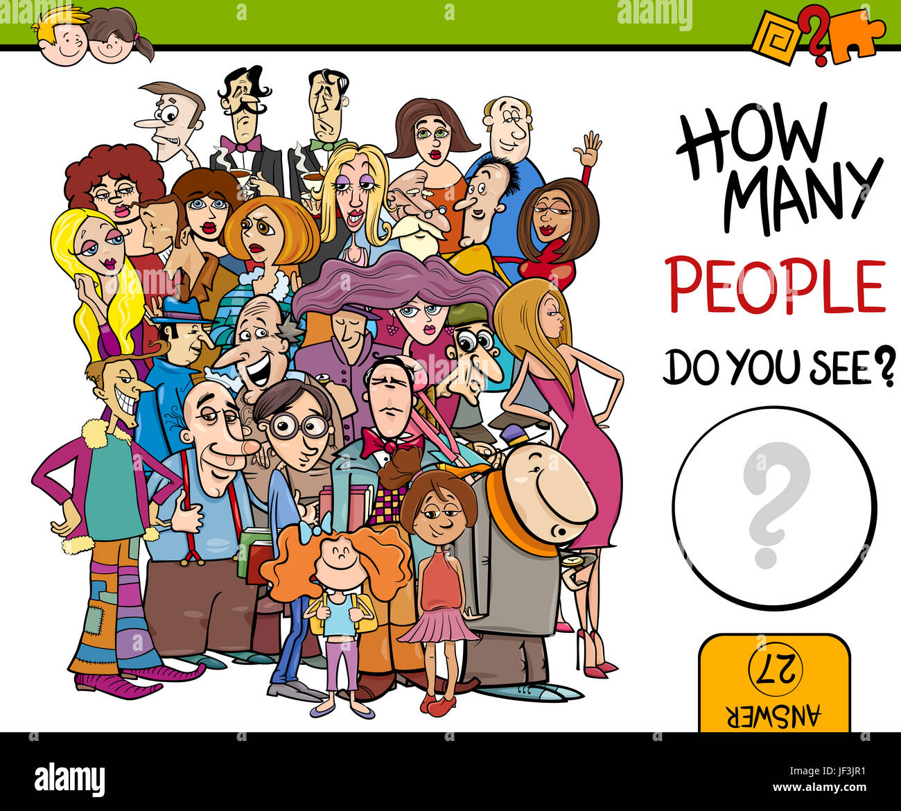 counting people activity task Stock Photo - Alamy