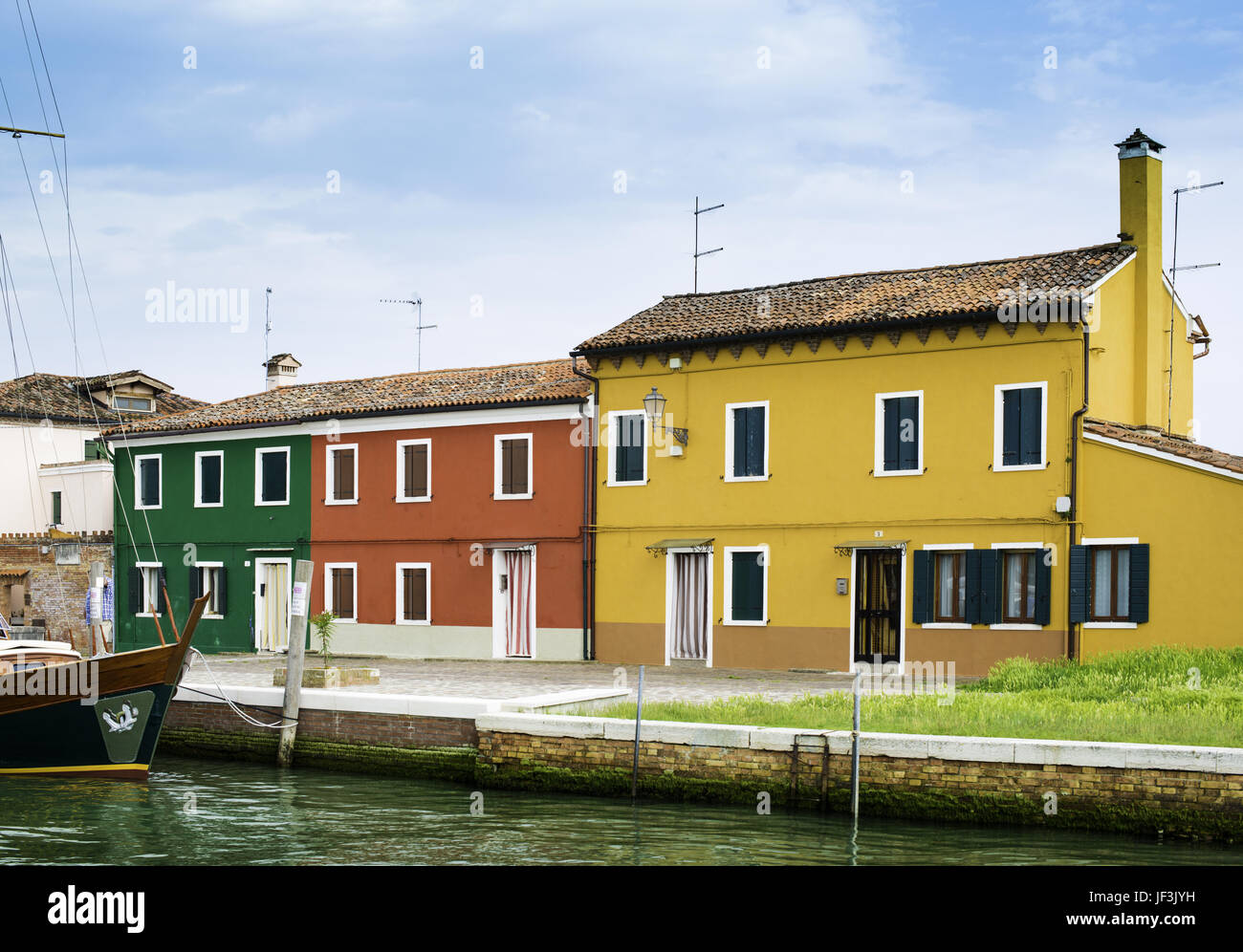 Multicolored houses in Venice Stock Photo - Alamy