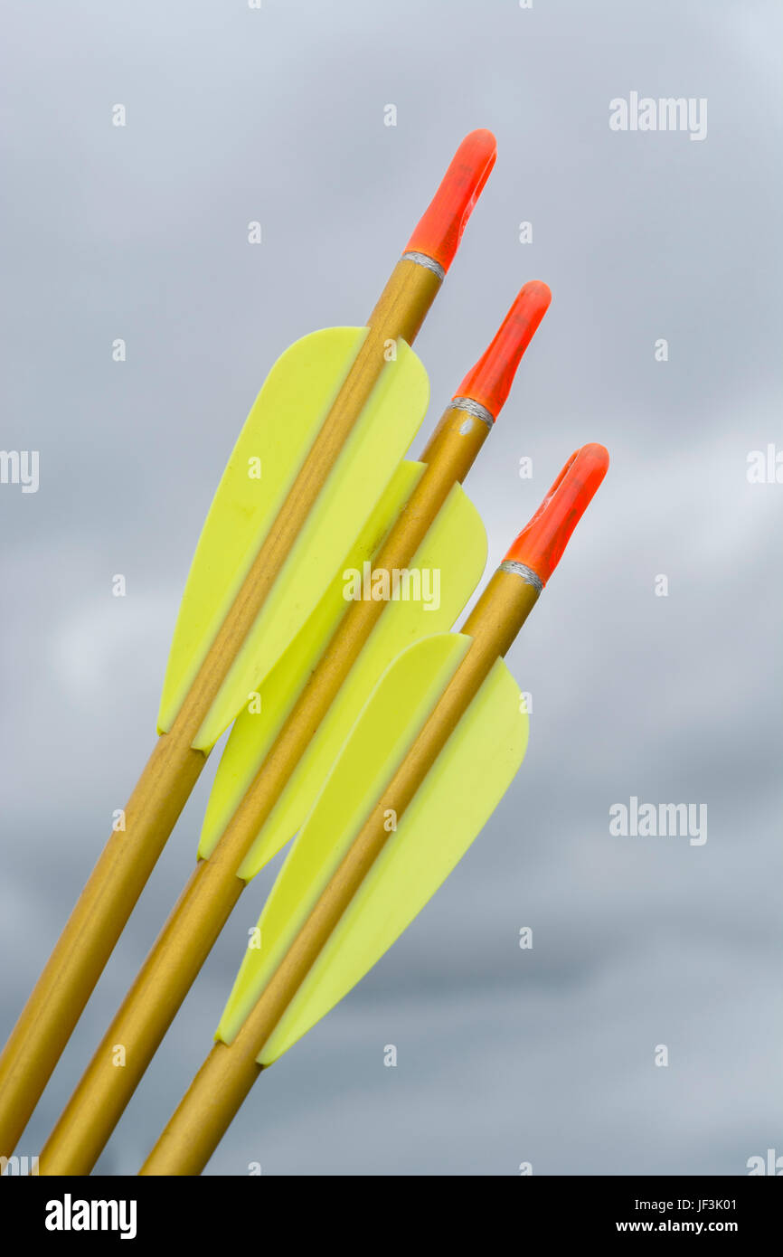 Fletchings, nocks and shafts on modern archery arrows possible