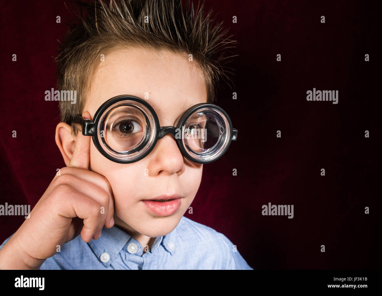 Child with big glasses Stock Photo Alamy