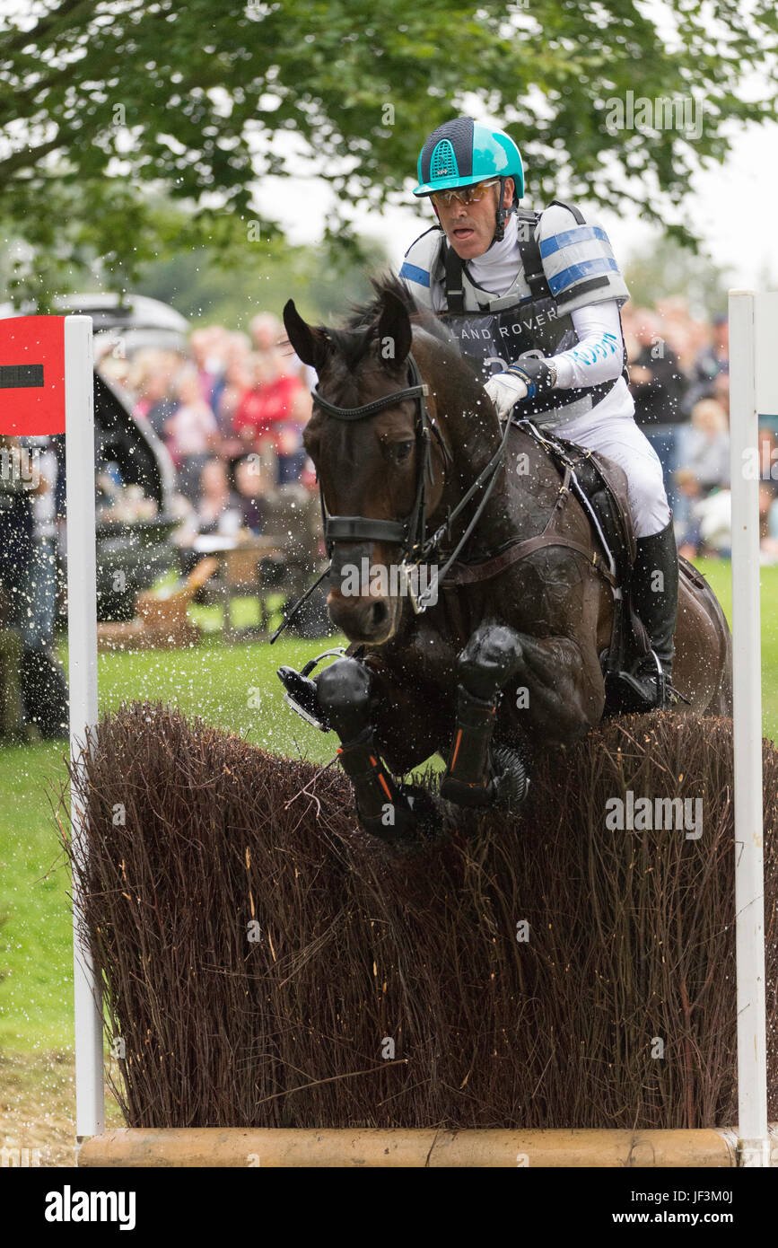 Andrew HOY riding Rutherglen in cross country at Burghley Horse Trials 2016 Stock Photo