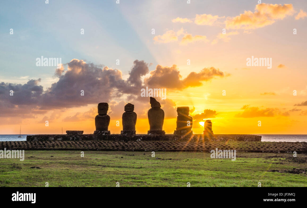 Ahu Tahai, Easter Island, Chile Stock Photo