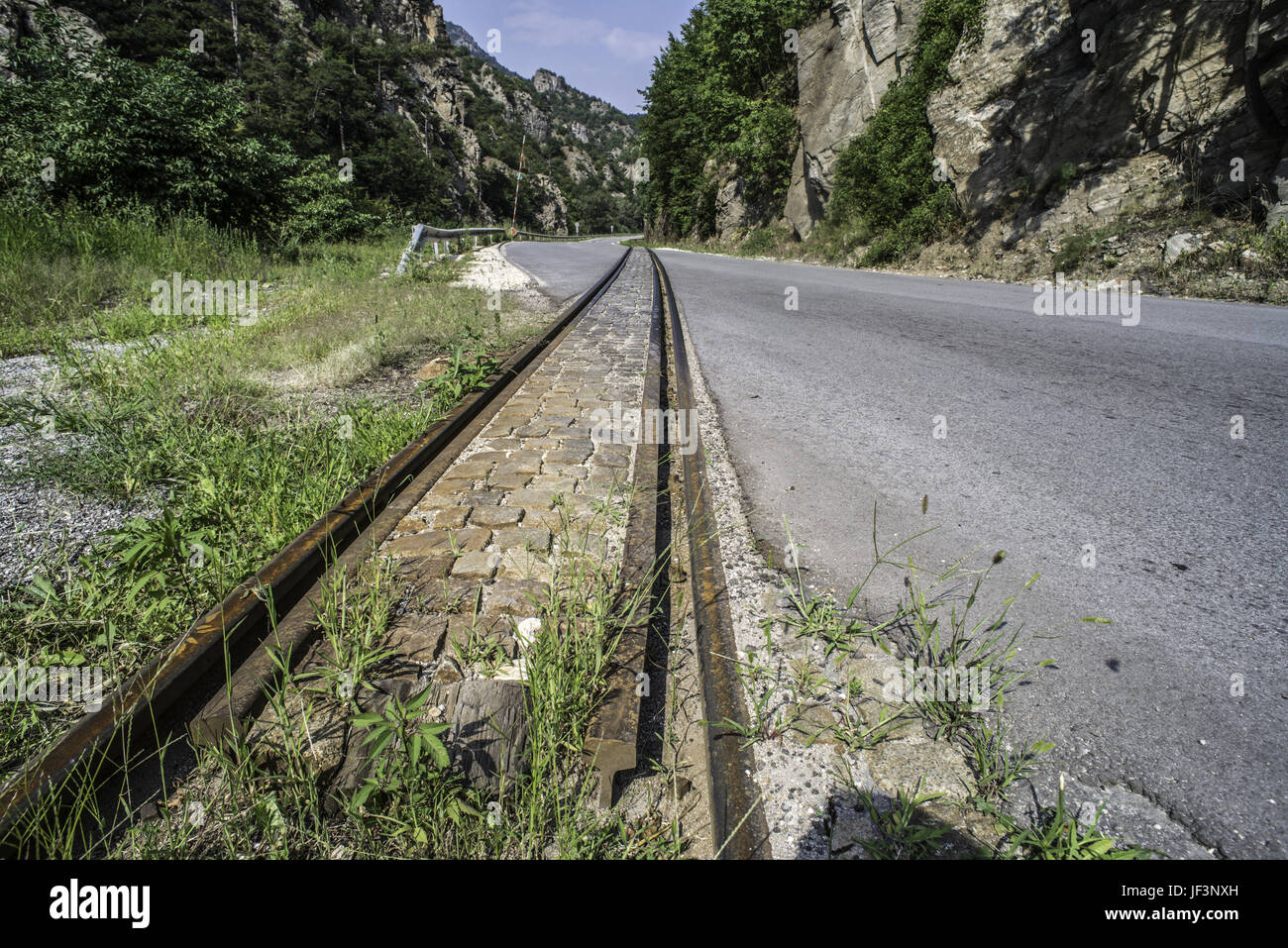 Railroad crossing Stock Photo