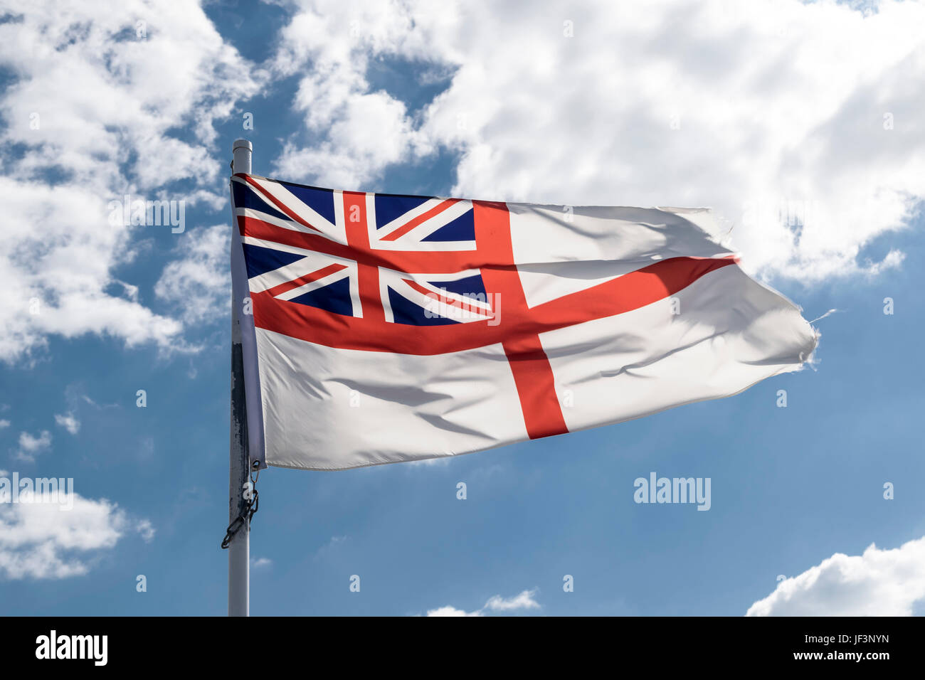 The White Ensign Standard of the Royal Navy Stock Photo