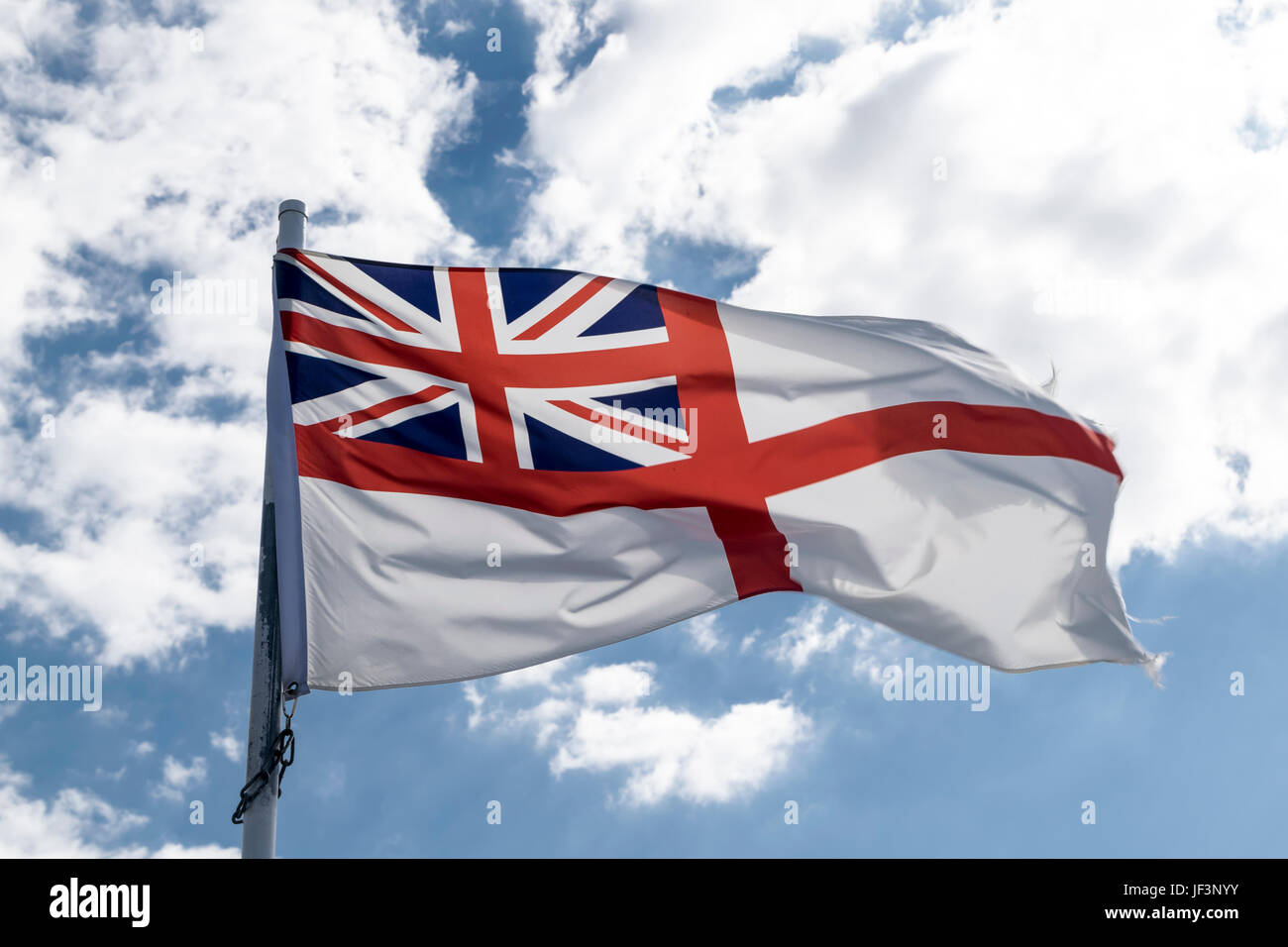 The White Ensign Standard of the Royal Navy Stock Photo