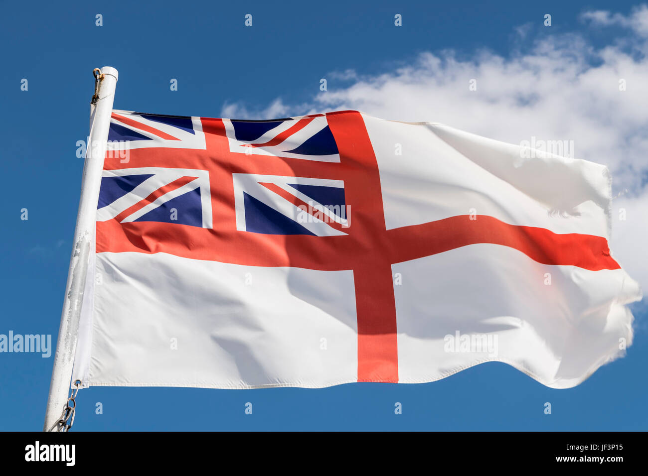 The White Ensign Standard of the Royal Navy Stock Photo