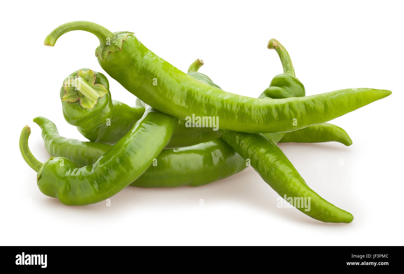 green chili peppers isolated Stock Photo Alamy