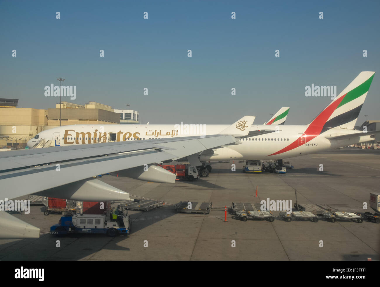 airplanes at airport from dubai,vae Stock Photo
