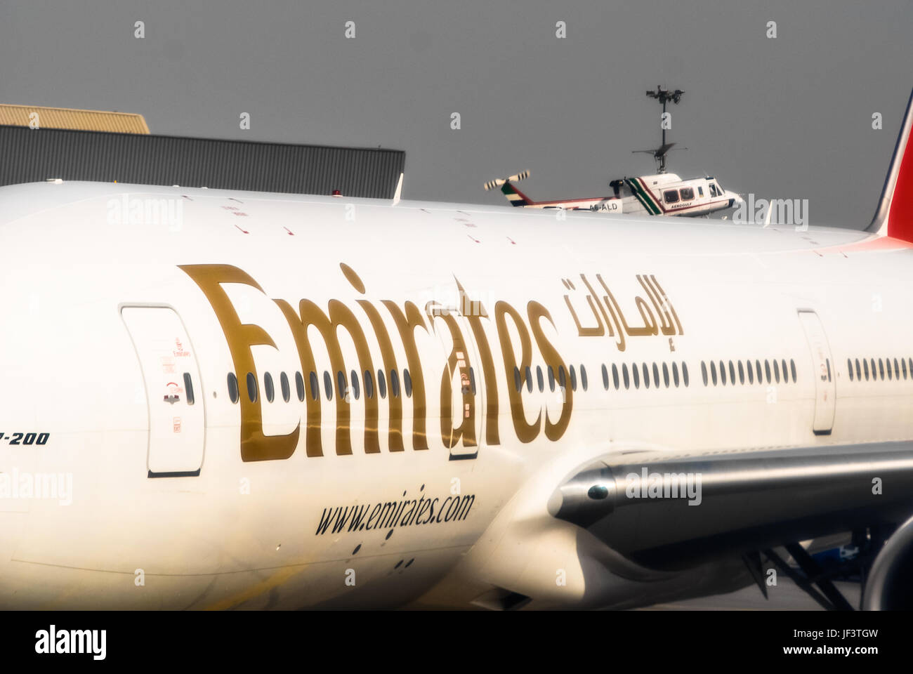 airplanes at airport from dubai,vae Stock Photo