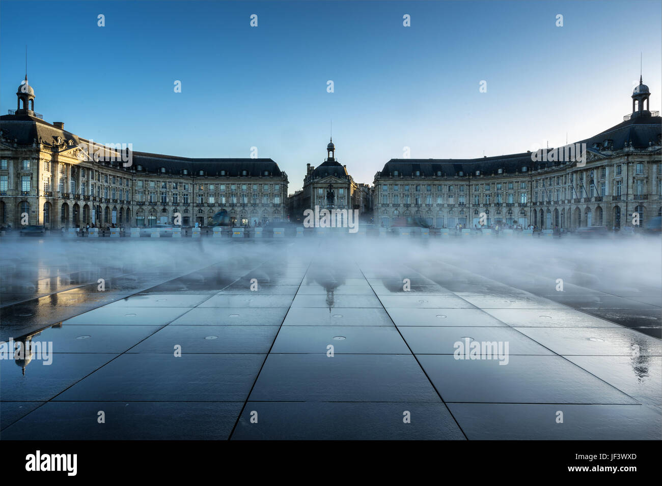 Place de la Bourse and water mirror in Bordeaux Stock Photo