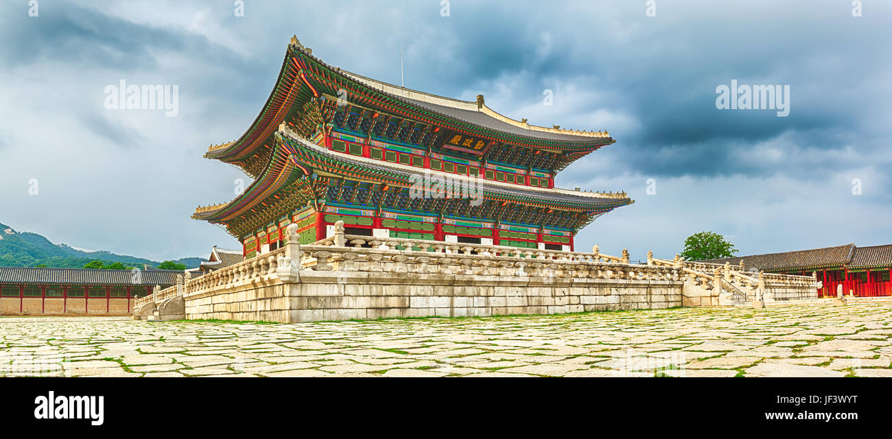Gyeongbokgung Palace. South Korea. Panorama Stock Photo