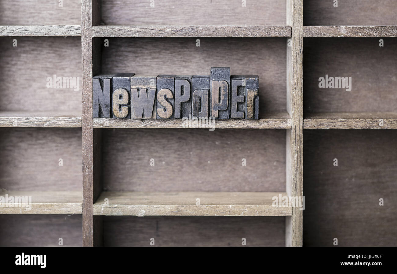 Wooden Letter Newspaper Stock Photo