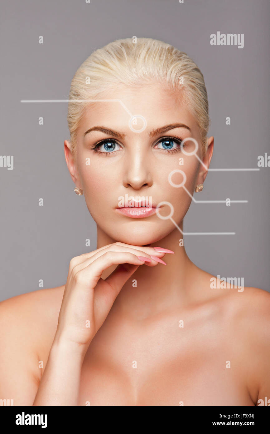 Aesthetics Beauty Portrait wrinkle zones Stock Photo