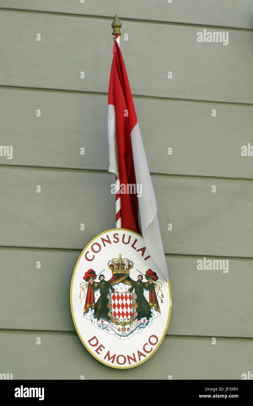 flag of Monaco, consulat Stock Photo