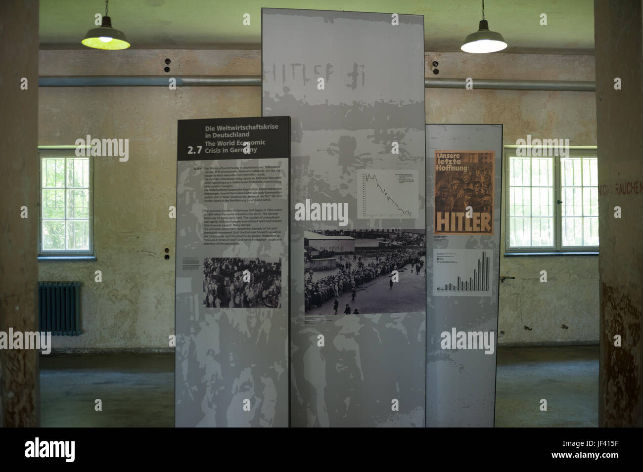 03.06.2017, Dachau, Bavaria, Germany, Europe - Exhibition in the museum at the Memorial Site of the Dachau concentration camp. Stock Photo