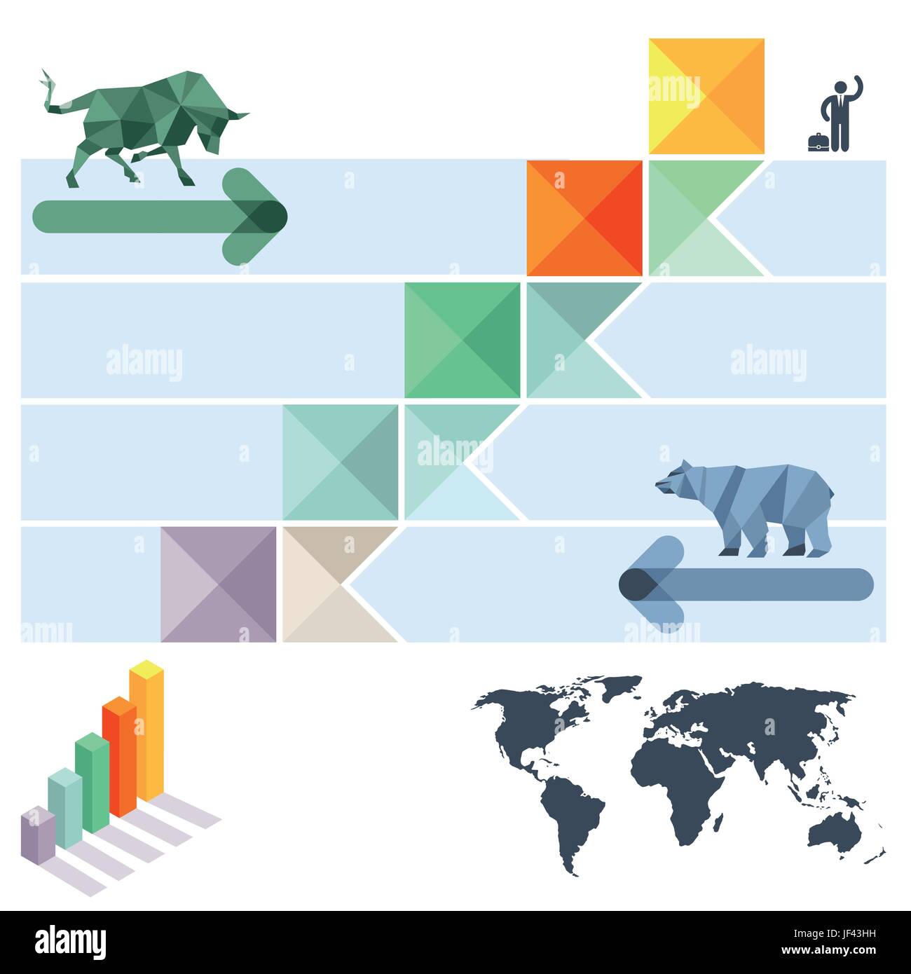 sign, signal, presentation, bear, bull, act, performance, stock exchange, Stock Vector