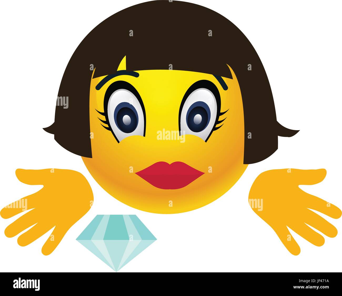 Girl Vector Smile Emoji Stock Vector Image Art Alamy