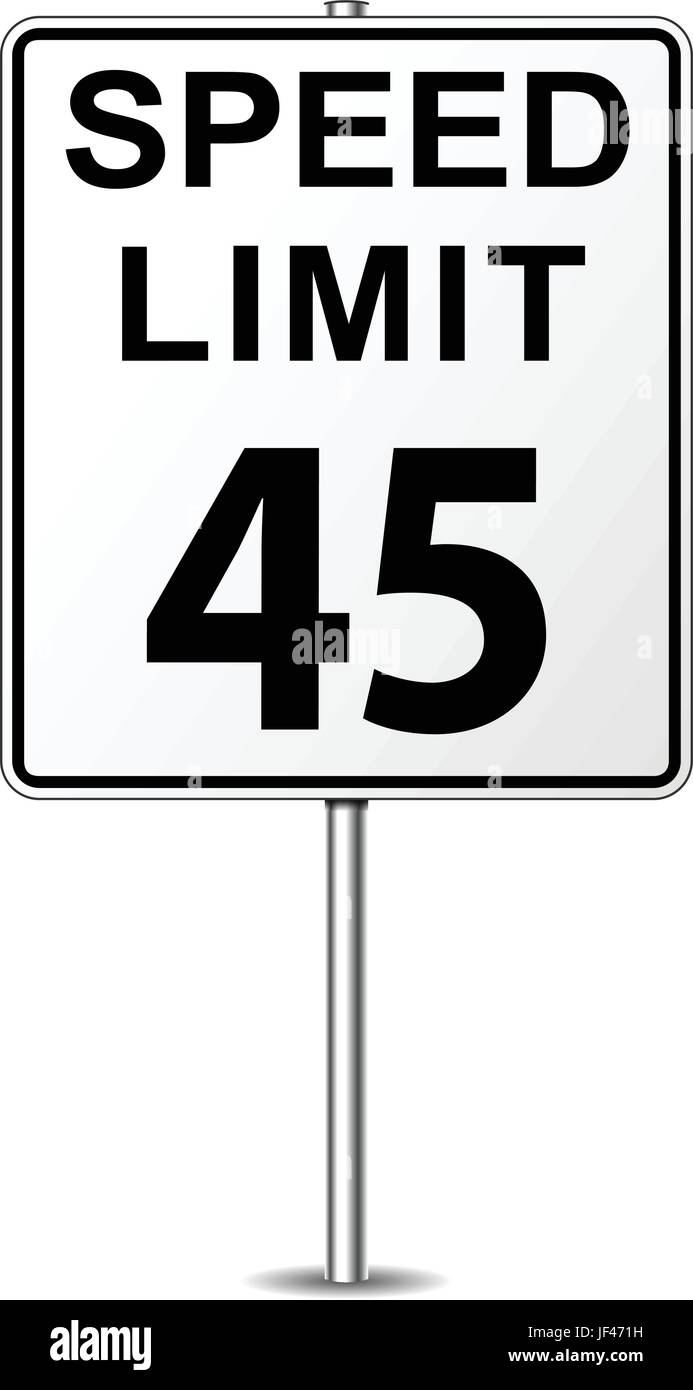 Speed limit 45 road sign hi-res stock photography and images - Alamy