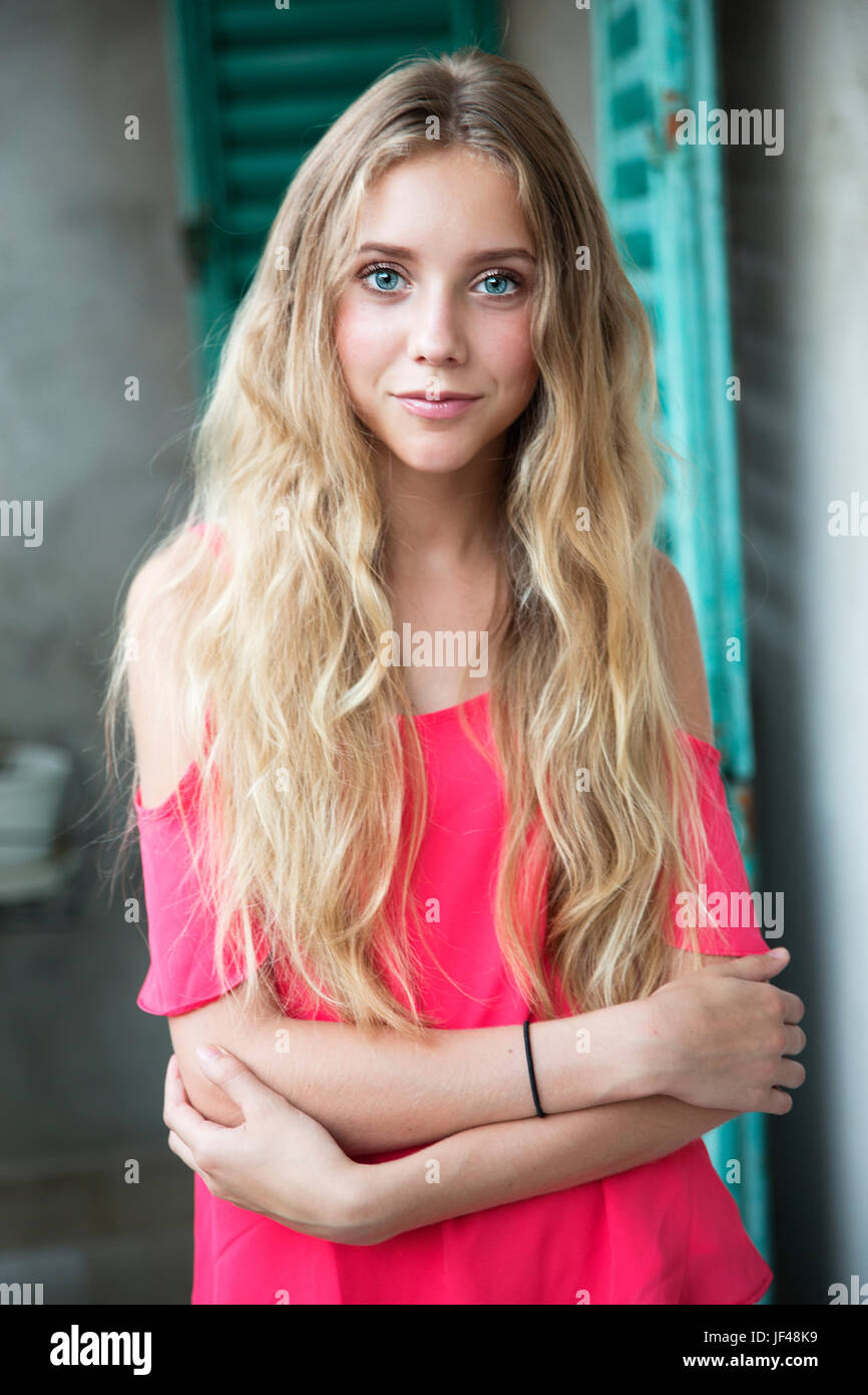 Portrait of teenage girl Stock Photo