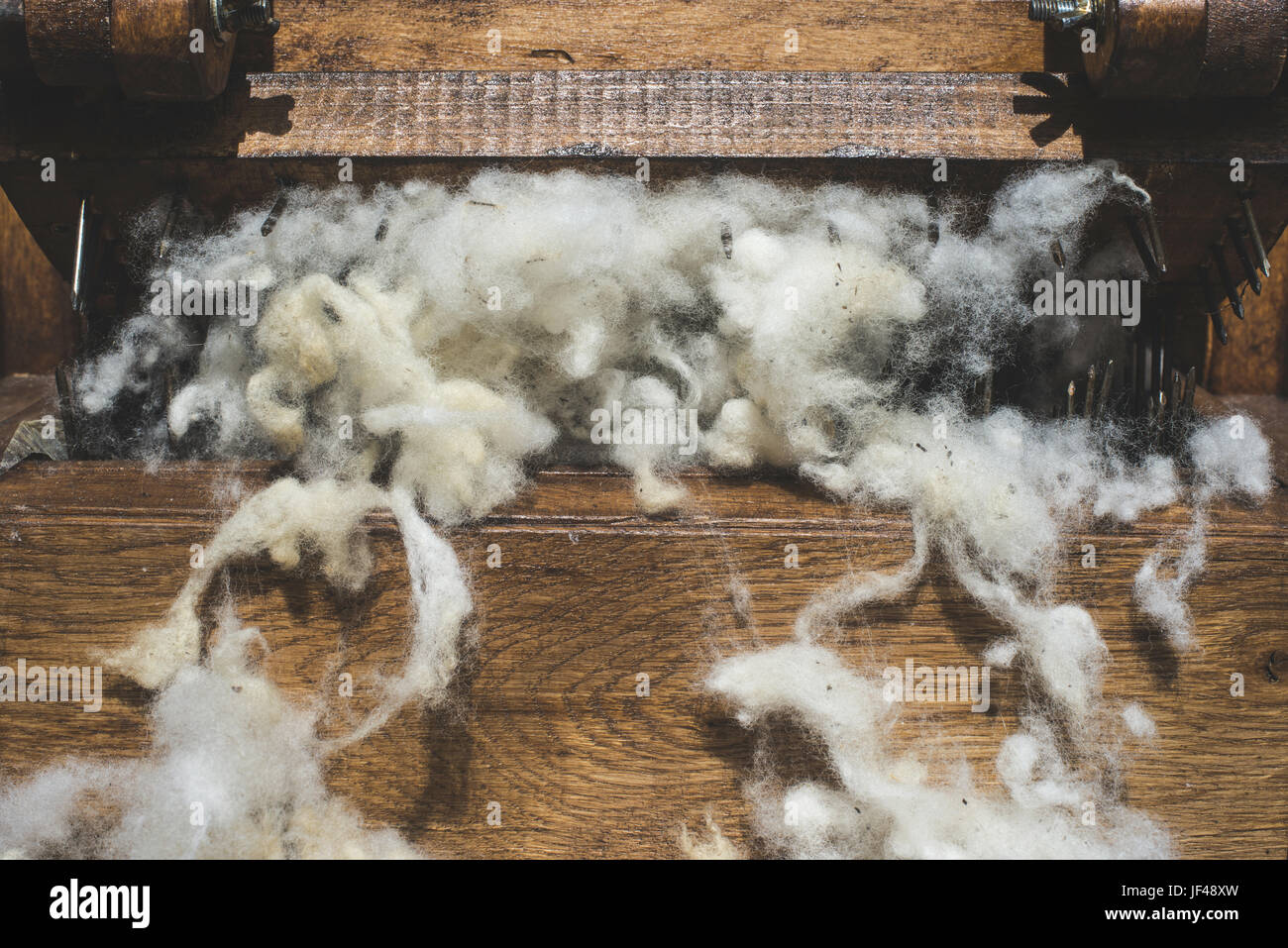 Processing of wool Stock Photo - Alamy