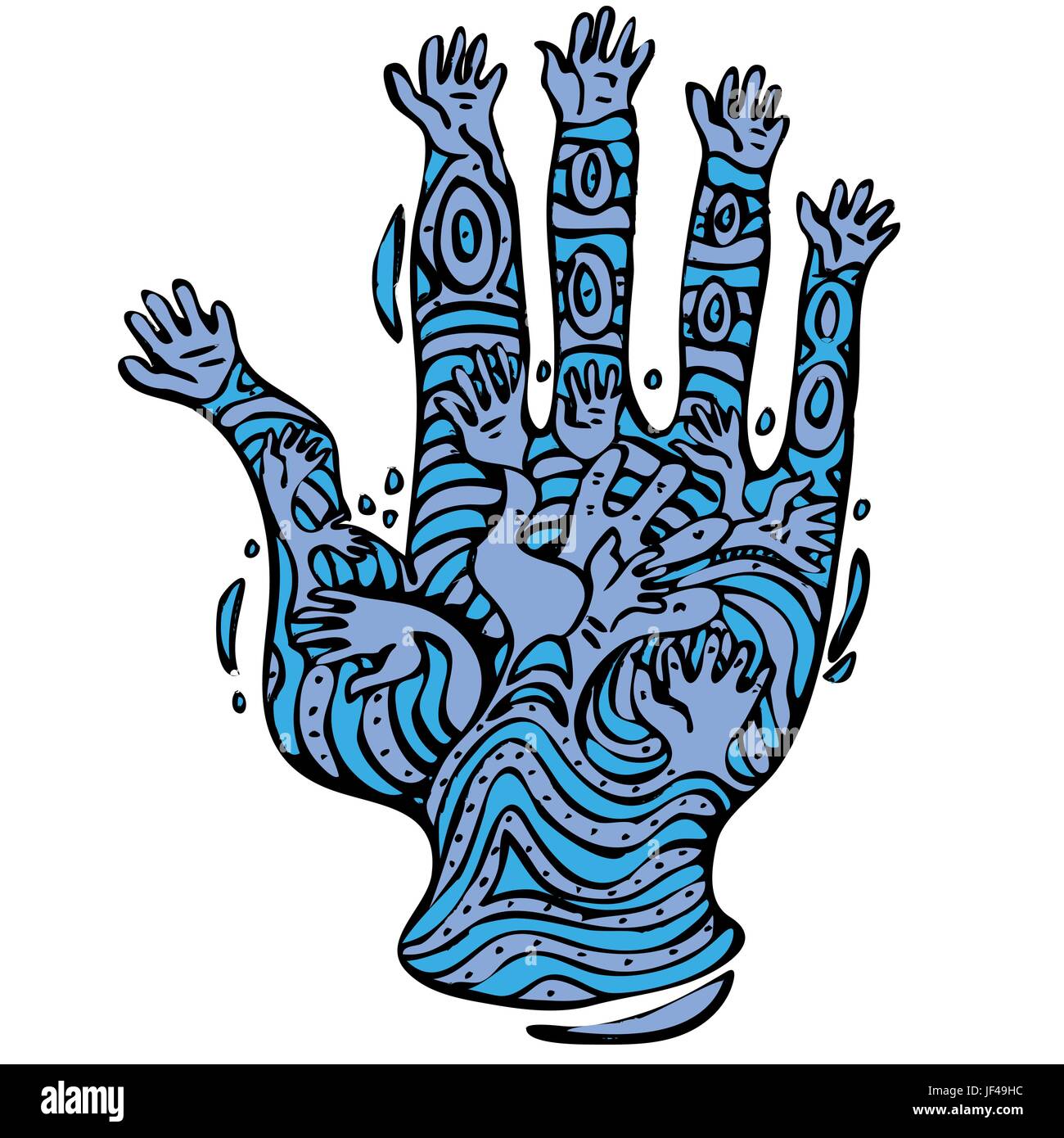 hand and hand with tattoo Stock Vector