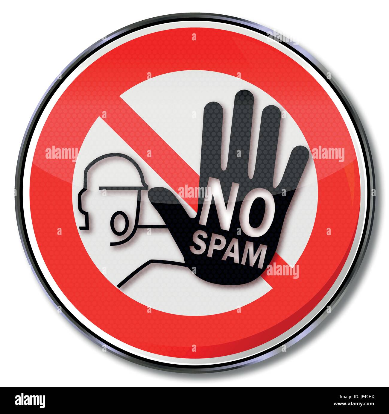 prohibition sign for spam Stock Vector
