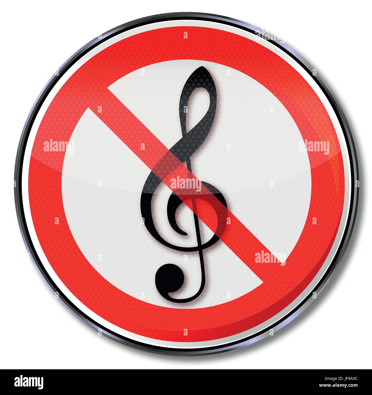 prohibition sign for music Stock Vector