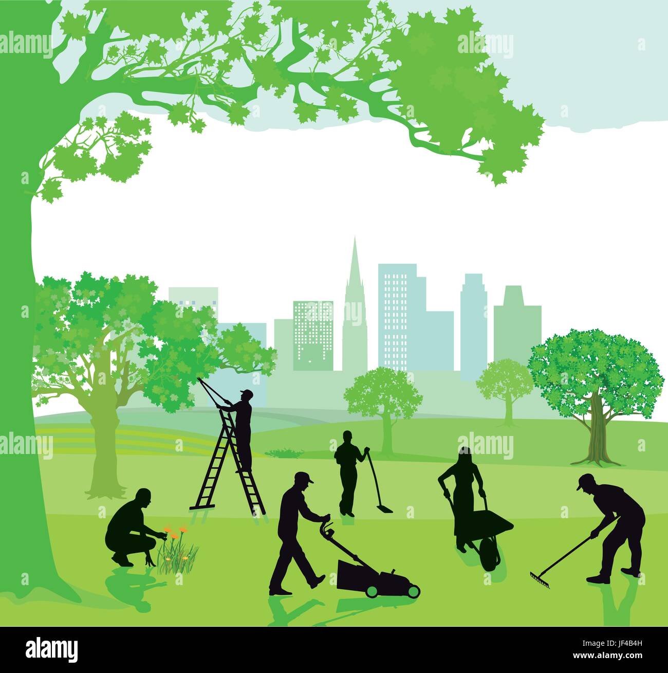 park with cityscape Stock Vector Image & Art - Alamy