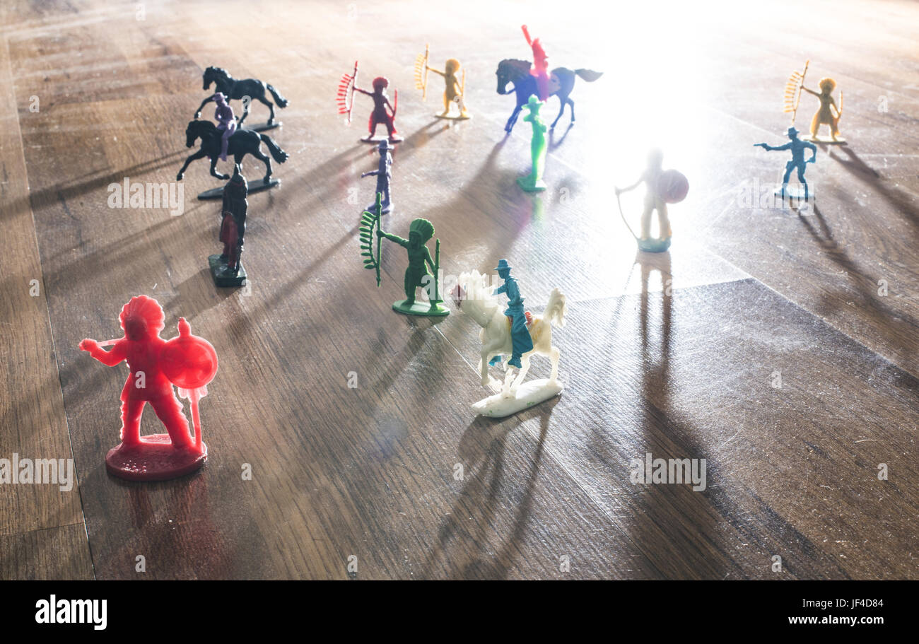 Miniature figures toys on the floor Stock Photo Alamy