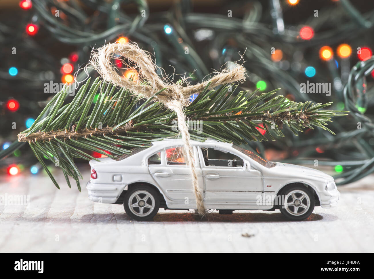 Christmas tree on car Stock Photo Alamy