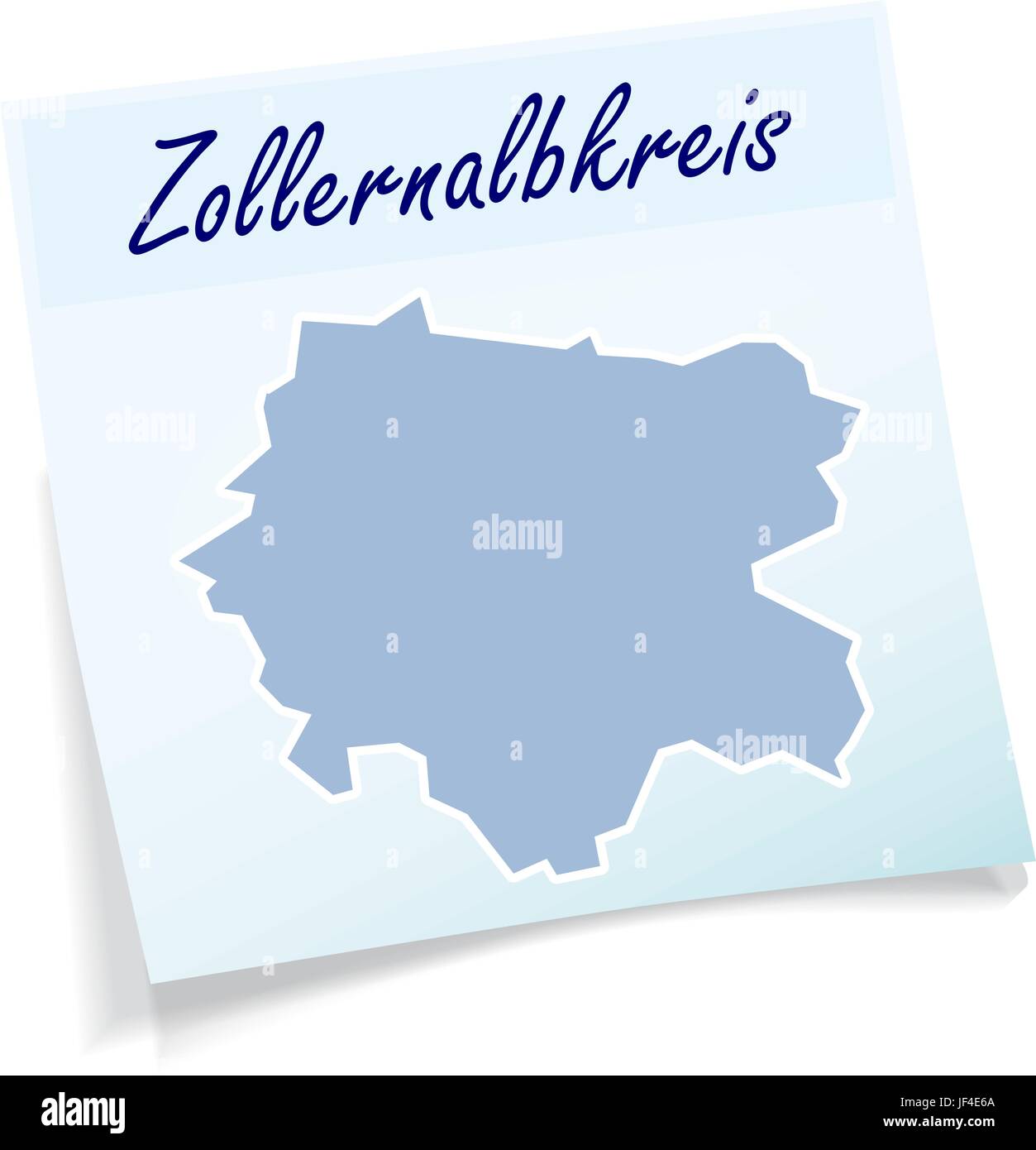 zollernalbkreis as sticky note in blue Stock Vector