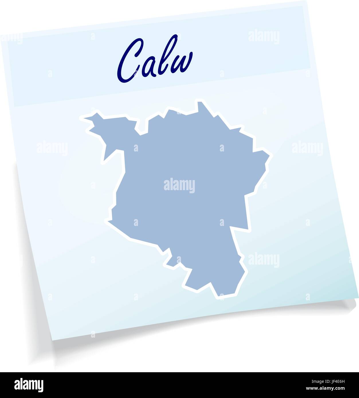 calw as sticky note Stock Vector