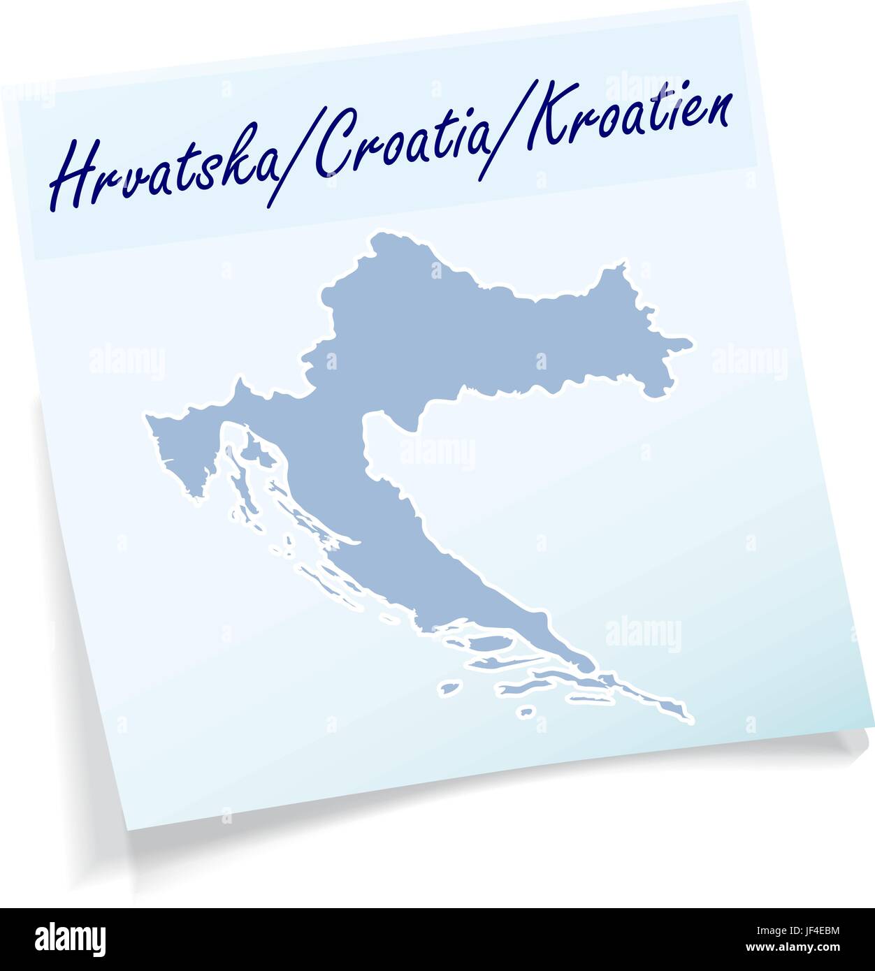 croatia as notepad Stock Vector