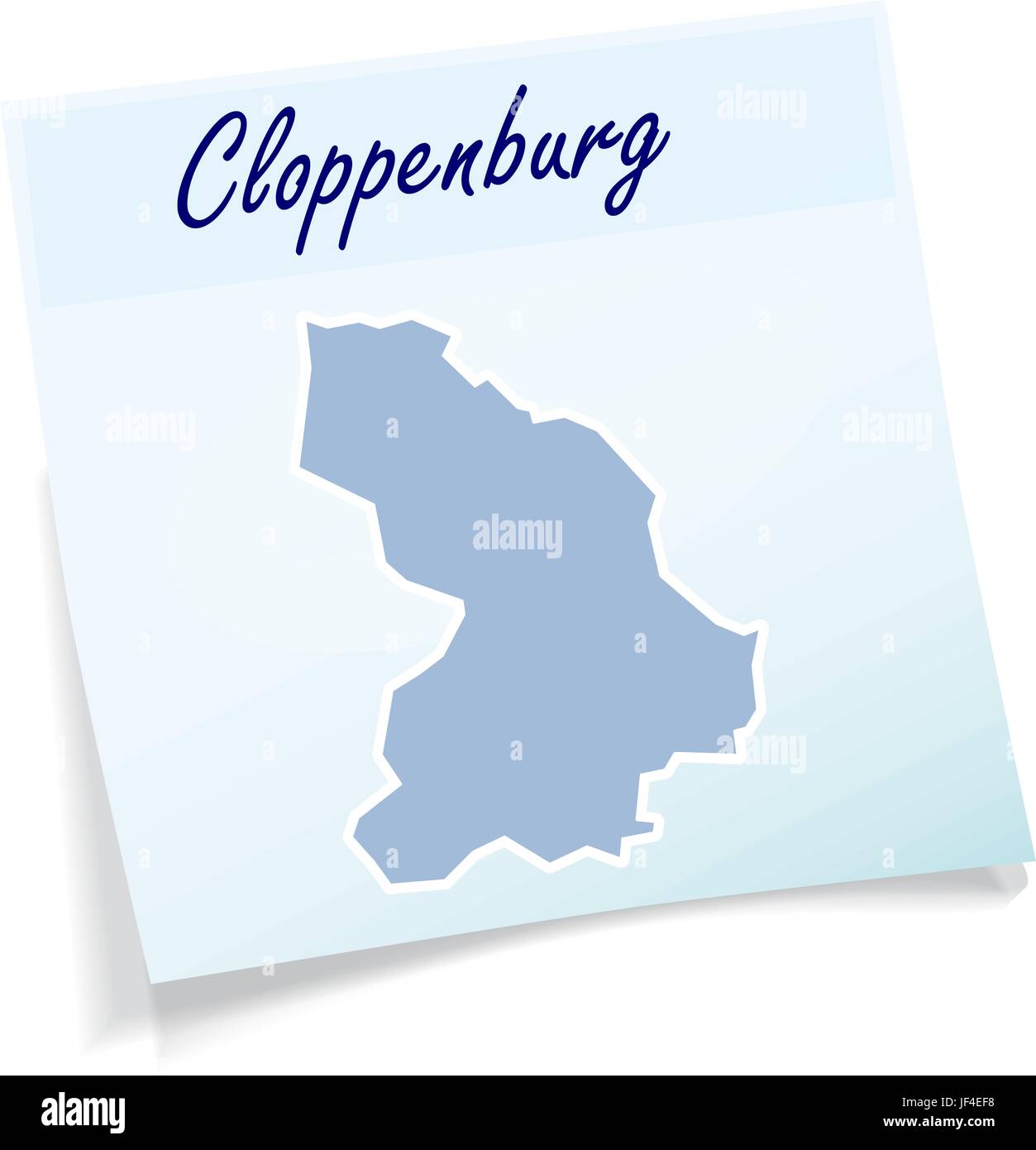 cloppenburg as sticky note Stock Vector