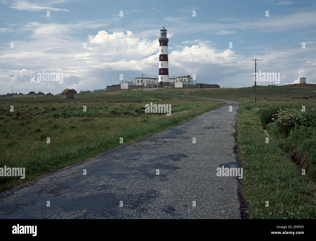 Phare de Creach, Creach lighthouse, Island of Ushant, Brittany, France Stock Photo
