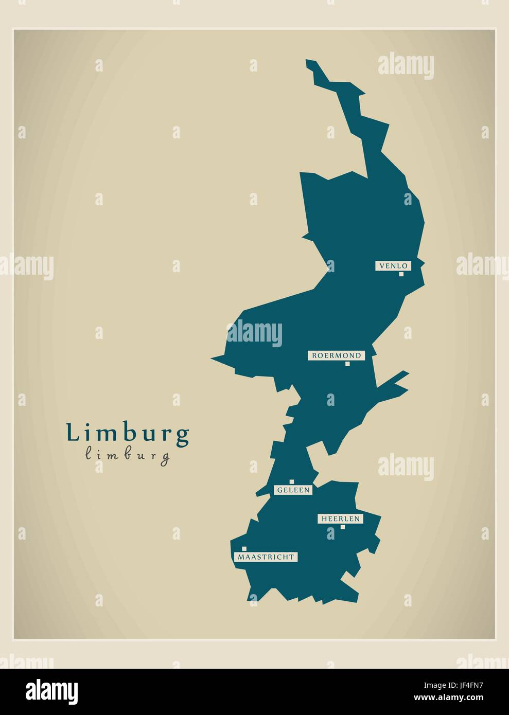 modern map - limburg nl Stock Vector