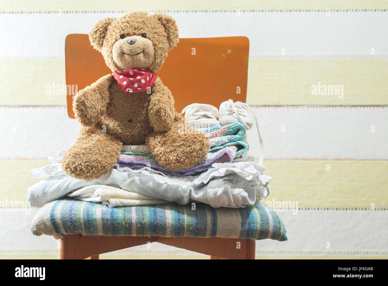 Teddy bear in a baby room Stock Photo - Alamy