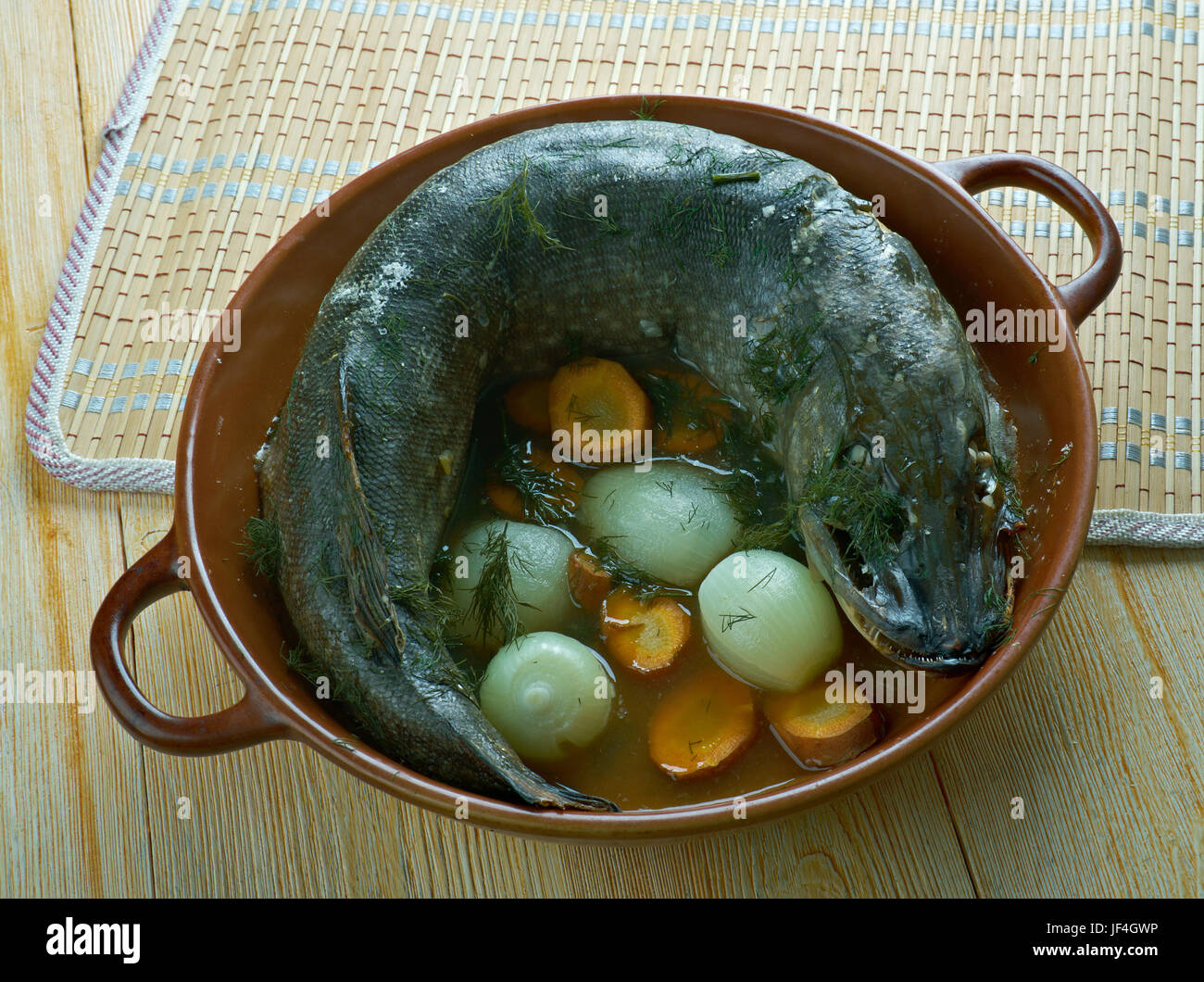 Baked pike in Finnish Stock Photo - Alamy