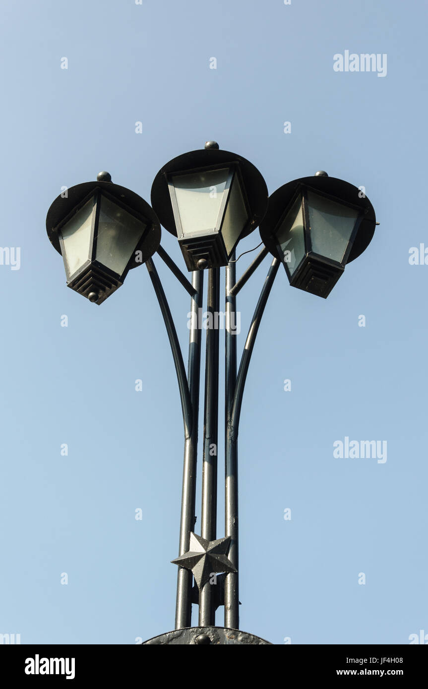 Old electric street lamp Stock Photo