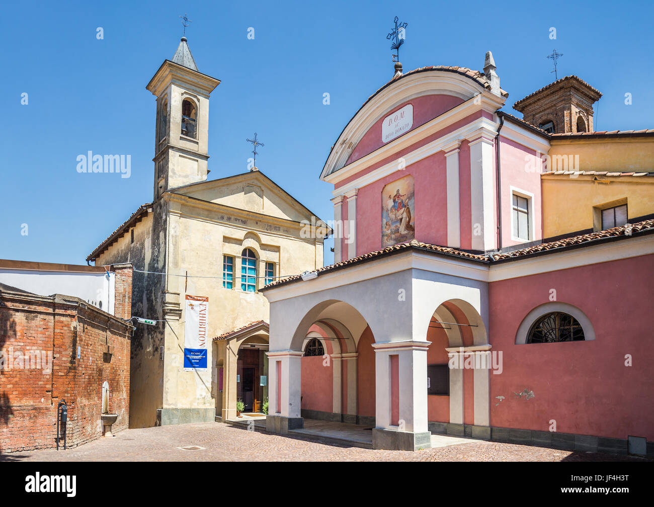 Churches in Barolo, Italy Stock Photo