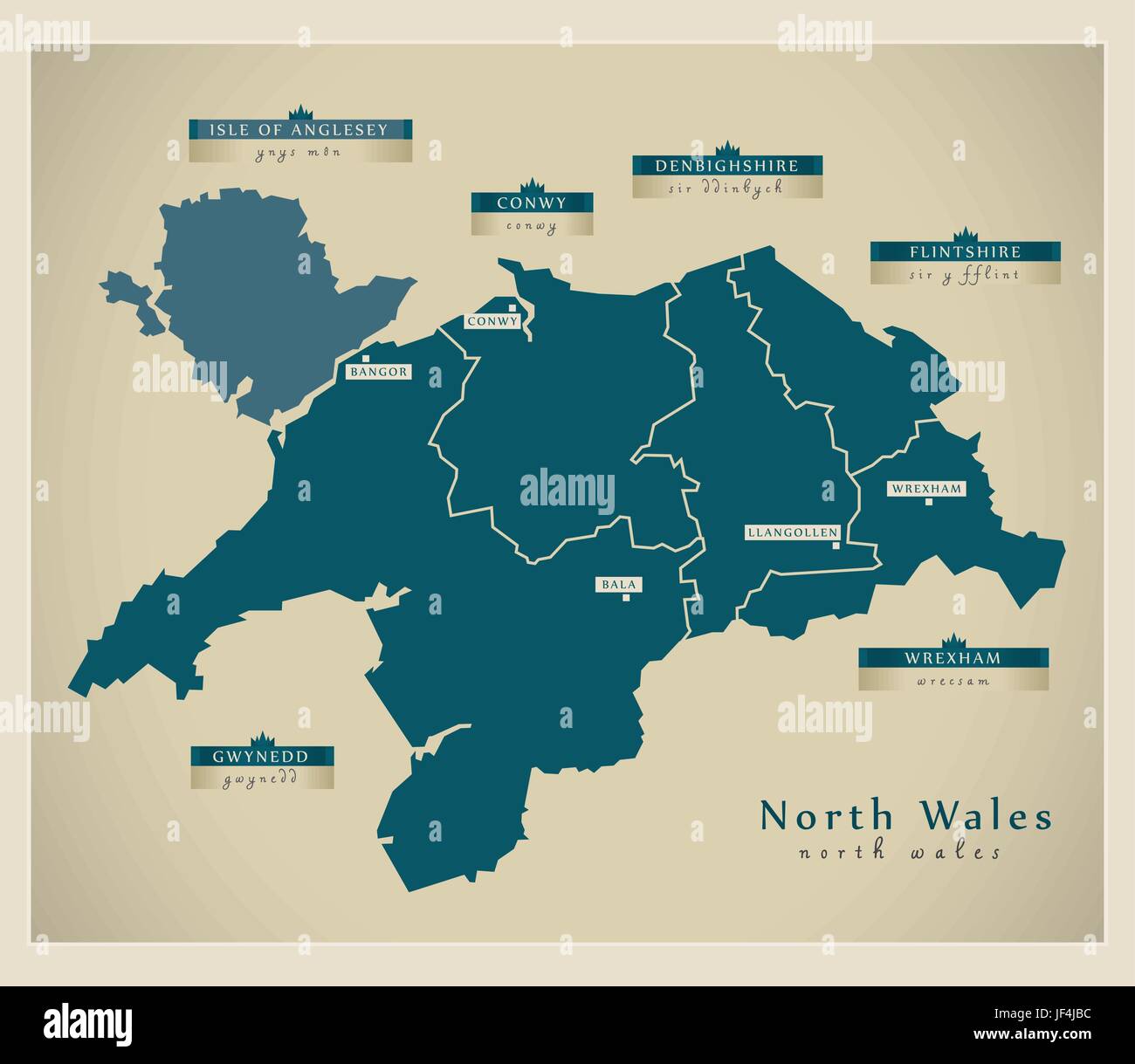 Wales map Stock Vector Images - Alamy