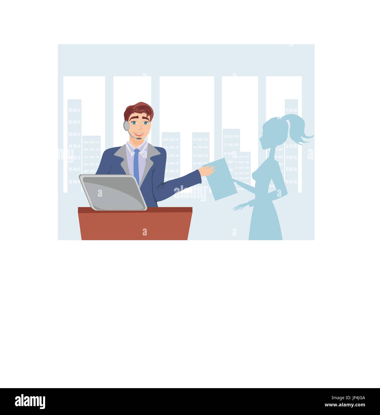 office workers at work Stock Vector