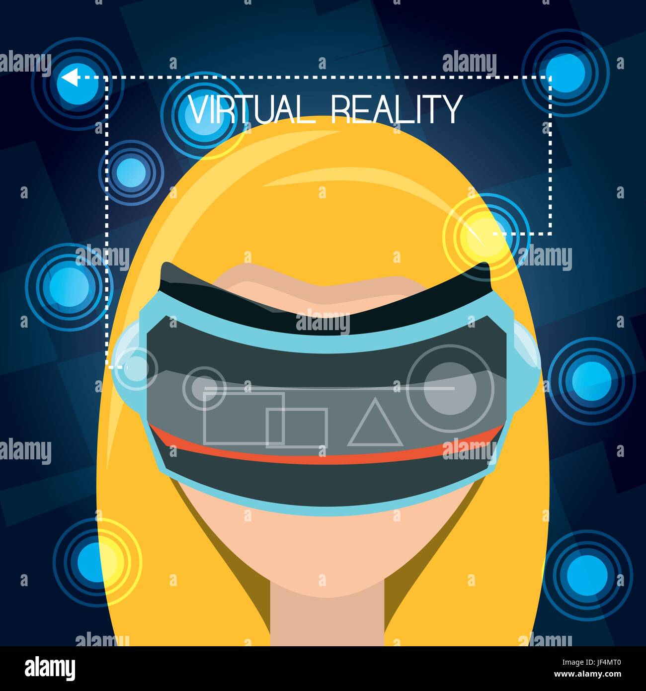 virtual reality game with futuristic technology innovation Stock Vector